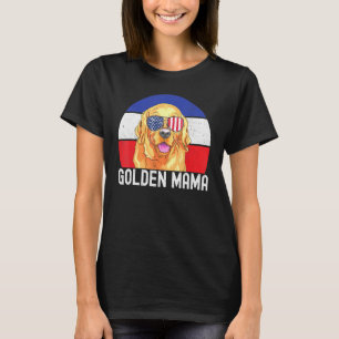 Patriotic Golden Retriever Mama American F T-shirt