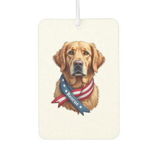 Patriotic Golden Retriever Rescue Vintage Tee Luchtverfrisser