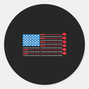 Patriotic Golf Shirt - Verenigde Staten Vlag Golf Ronde Sticker