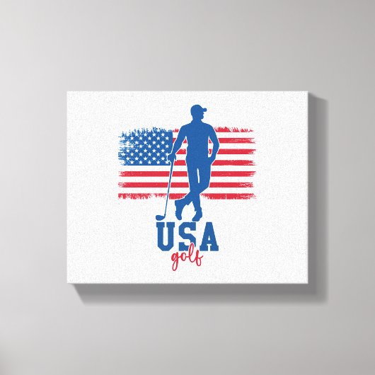 Patriotic Golf USA Canvas Afdruk (Voorkant)