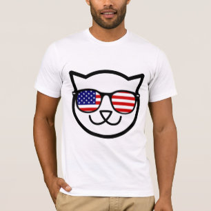 PATRIOTIC grappige kattenT-shirts T-shirt