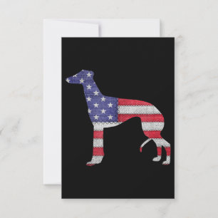 Patriotic Greyhound American Flag Embroidery Bedankkaart