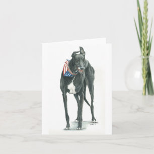 Patriotic Greyhound Dog Art Notecard Kaart