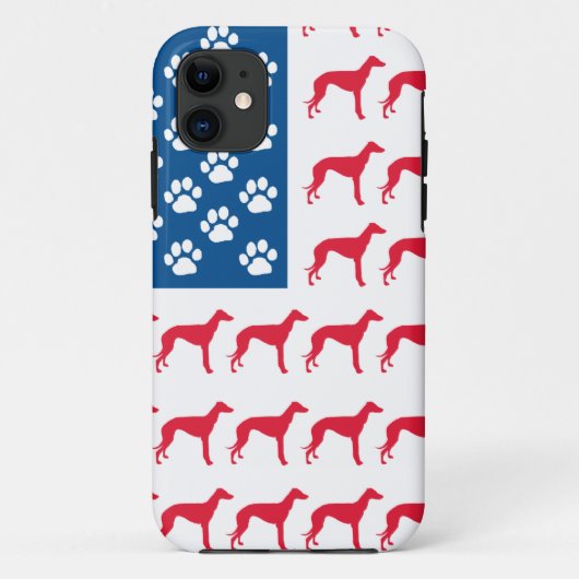 Patriotic Greyhound Dog Case-Mate iPhone Case (Achterkant)