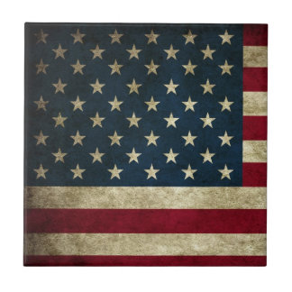Patriotic Grunge USA American Flag Tegeltje
