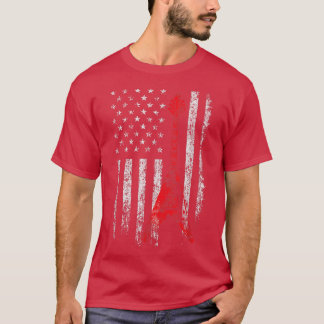 Patriotic Guitarist Vintage Guitar American US Fla T-shirt