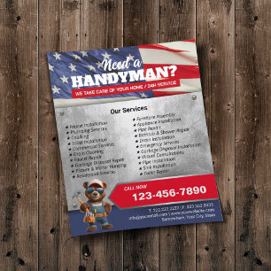 Patriotic Handyman Beer House Reparatie & Onderhou Flyer