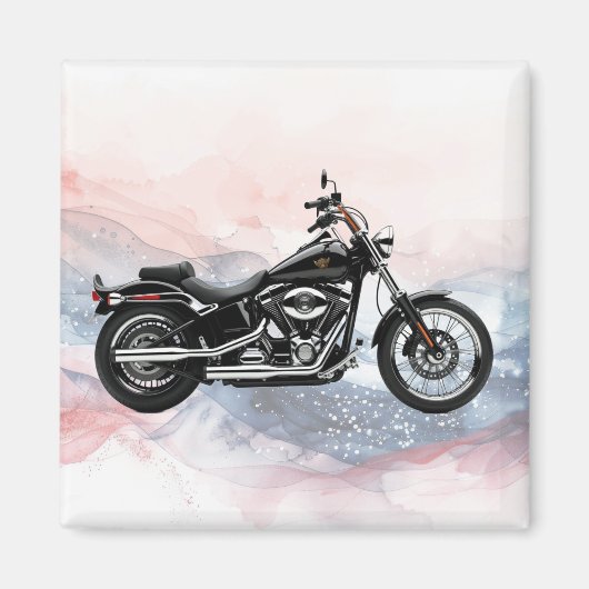 Patriotic Hawg Heritage Twin-Cam Motorcycle Magnet (Devant)