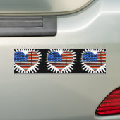 Patriotic Heart American Flag Bumpersticker (Op auto)
