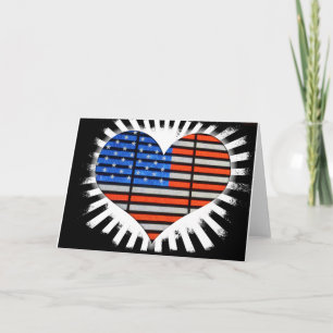 Patriotic Heart American Flag Kaart