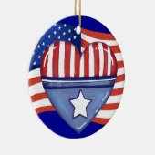 Patriotic Heart Keramisch Ornament (Rechts)