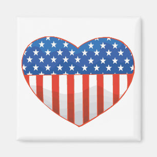 Patriotic Heart magnet Magneet