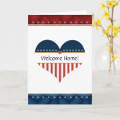 Patriotic Heart Welcome Accueil Carte de voeux (Fleur jaune)