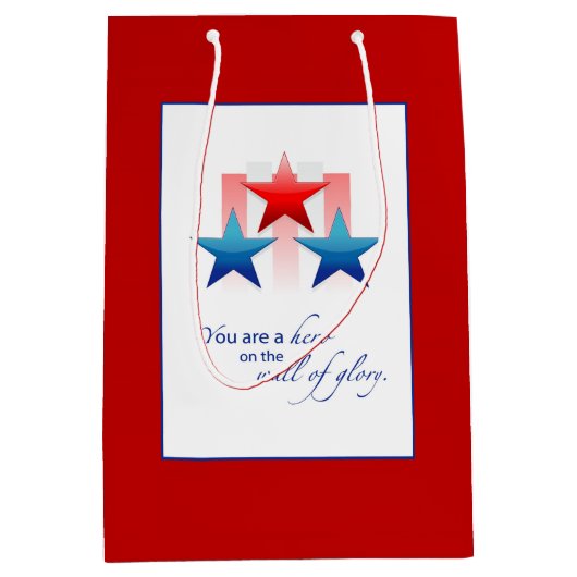 Patriotic Hero Wall of Glory, bedankt militairen Medium Cadeauzakje (Voorkant)