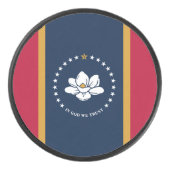 Patriotic hockey puck with flag of Mississippi (Voorkant)