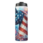 Patriotic Horse Fireworks Celebration Art Thermosbeker (Voorkant)