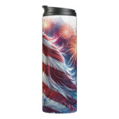 Patriotic Horse Fireworks Celebration Art Thermosbeker (Geroteerd rechts)