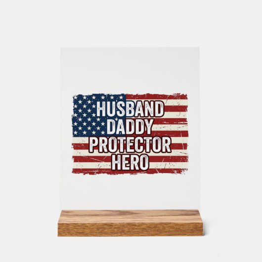 Patriotic Husband Daddy Protector Hero Flag Shirt  (Recto)