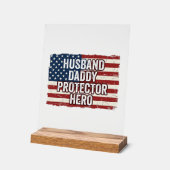 Patriotic Husband Daddy Protector Hero Flag Shirt  (Angle)