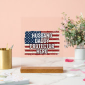 Patriotic Husband Daddy Protector Hero Flag Shirt  (Mariage)