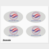 Patriotic Independence Day Apparel USA Stars Circl Ovale Sticker (Vel)