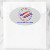 Patriotic Independence Day Apparel USA Stars Circl Ovale Sticker (Tas)