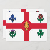 Patriotic invitations with Flag of Montreal (Devant / Derrière)