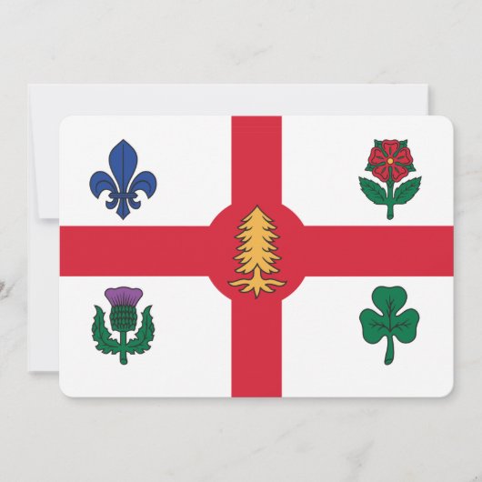 Patriotic invitations with Flag of Montreal (Devant)