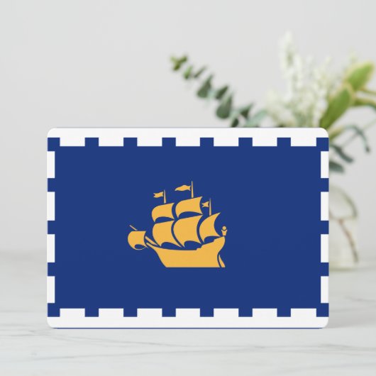 Patriotic invitations with Flag of Quebec City (Debout devant)