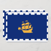 Patriotic invitations with Flag of Quebec City Kaart (Voorkant / Achterkant)