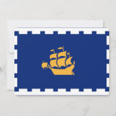 Patriotic invitations with Flag of Quebec City Kaart (Achterkant)