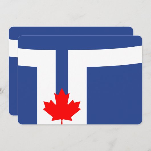 Patriotic  invitations with Flag of Toronto (Devant / Derrière)