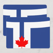 Patriotic invitations with Flag of Toronto Kaart (Voorkant / Achterkant)