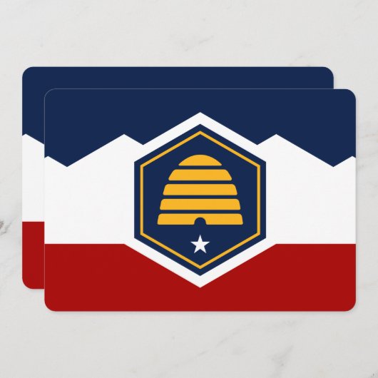 Patriotic  invitations with Flag of Utah, USA (Devant / Derrière)