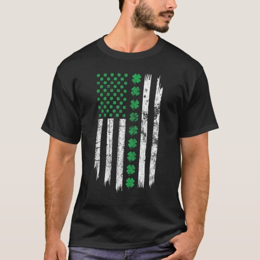 Patriotic Irish American Flag Patricks day Ireland T-shirt (Voorkant)