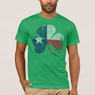 Patriotic Irish Texas Flag Shamrock  Fade T-shirt