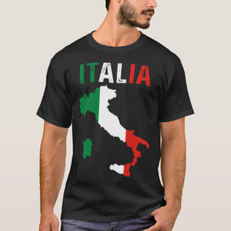 Patriotic Italian Roots Europe Traveler Italy Map T-shirt