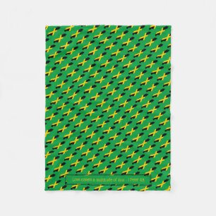 Patriotic JAMAICA FLAG  GREEN Fleece Deken