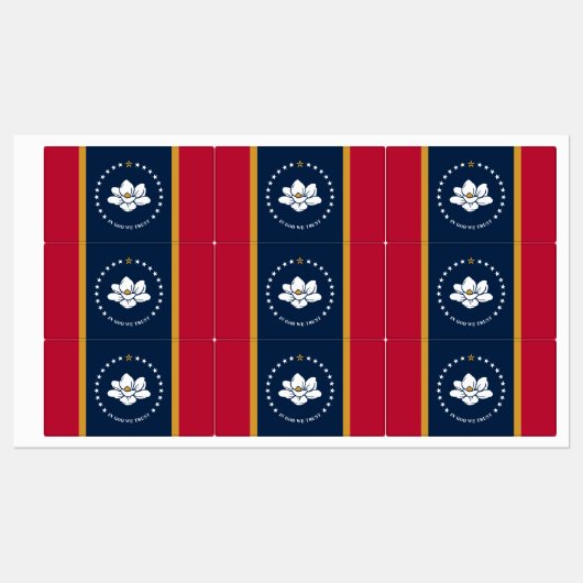 Patriotic labels with flag of Mississippi (Vel)