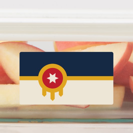 Patriotic labels with flag of Tulsa, Oklahoma (Aangebracht)