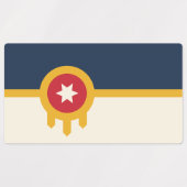 Patriotic labels with flag of Tulsa, Oklahoma (Design 1)