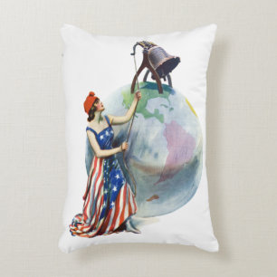  Patriotic Lady Liberty Magazine Hoesje Art Accent Kussen