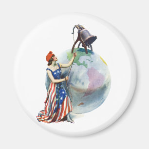  Patriotic Lady Liberty Magazine Hoesje Art Magneet