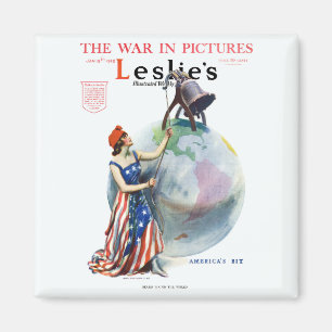  Patriotic Lady Liberty Magazine Hoesje Art Magneet