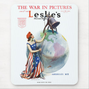 Patriotic Lady Liberty Magazine Hoesje Art Muismat