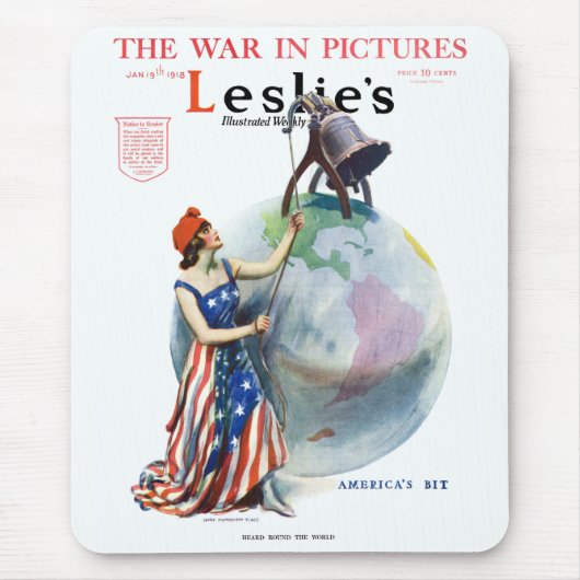 Patriotic Lady Liberty Magazine Hoesje Art Muismat (Voorkant)