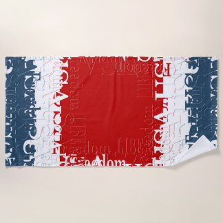 Patriotic Liberty Square Red White & Blue Strandlaken