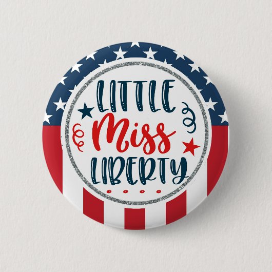 Patriotic Little Miss Liberty American Ronde Button 5,7 Cm (Voorkant)