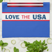Patriotic Love USA Drapeau Serviette de cuisine (Plié)
