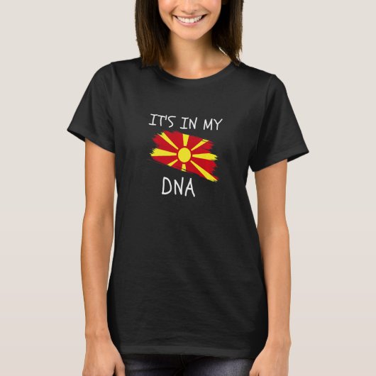 Patriotic Macedonian Pride It's In My DNA Macedoni T-shirt (Voorkant)
